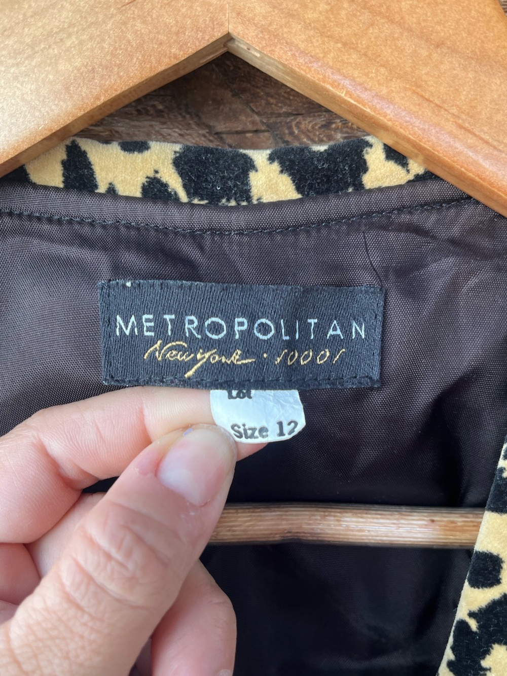 METROPOLITAN | Vintage 90s Y2K Leopard Black Pencil Skirt & Jacket Set 12 - Picture 5 of 12